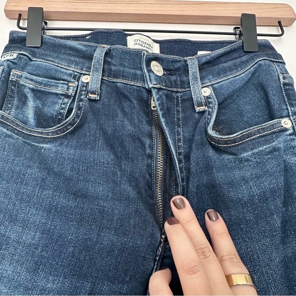 Citizens of Humanity (24) Isola Mid Rise Slim Crop Med/Dark Wash Denim Jeans - Picture 12 of 13